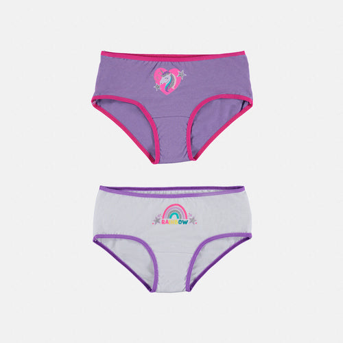 PACK X2 PANTIES DE NIÑA, LILA/BLANCO DE MIC