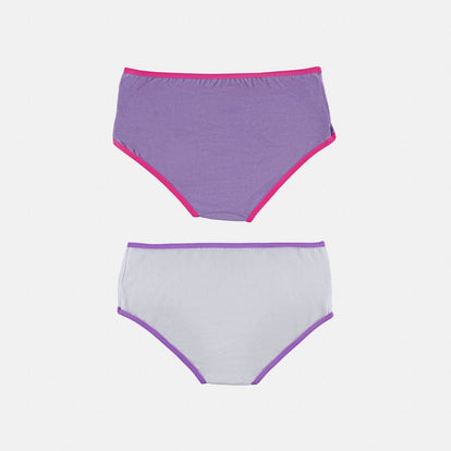 PACK X2 PANTIES DE NIÑA, LILA/BLANCO DE MIC
