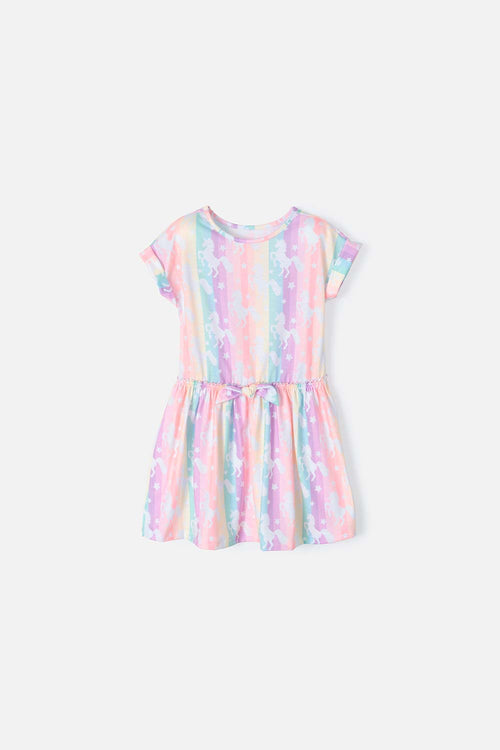 LITTLEMIC GIRLS' MULTICOLOR SHORT DRESS 2T TO 5T