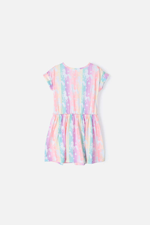 LITTLEMIC GIRLS' MULTICOLOR SHORT DRESS 2T TO 5T