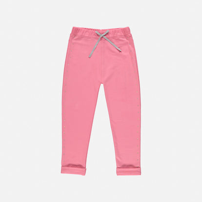 JOGGER MIC CON APLIQUES BRILLANTES ROSADO PARA NIÑA