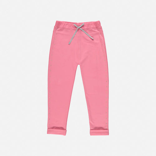 JOGGER MIC CON APLIQUES BRILLANTES ROSADO PARA NIÑA