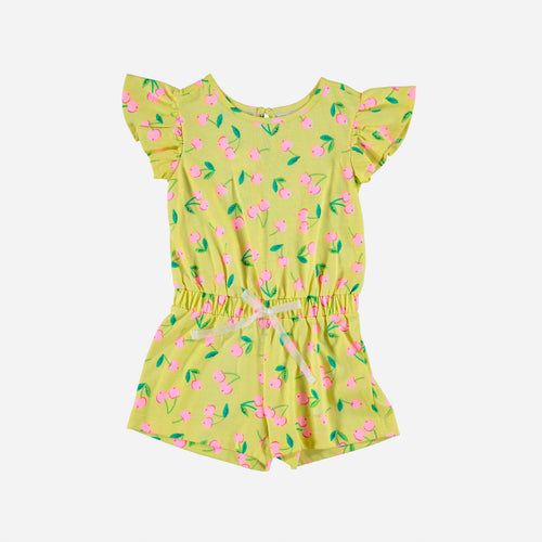 LITTLEMIC YELLOW AND PINK ROMPER FOR GIRLS 2T TO 5T