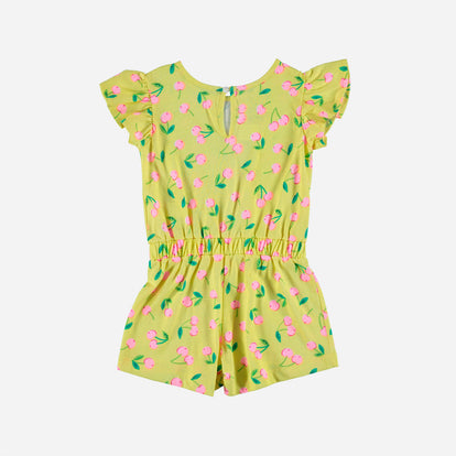 ENTERIZO CORTO LITTLEMIC AMARILLO Y ROSADO PARA NIÑA 2T A 5T