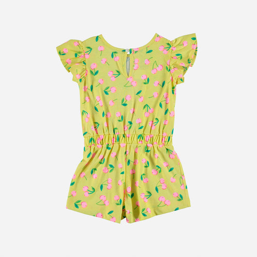 LITTLEMIC YELLOW AND PINK ROMPER FOR GIRLS 2T TO 5T