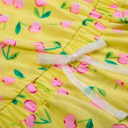 LITTLEMIC YELLOW AND PINK ROMPER FOR GIRLS 2T TO 5T