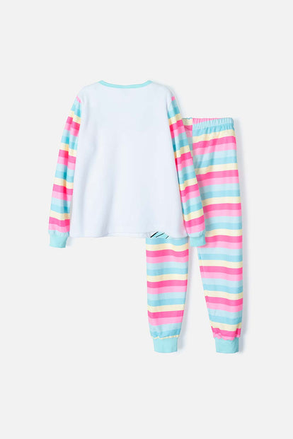 PIJAMA MIC MANGA LARGA  MULTICOLOR PARA NIÑA