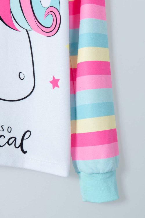 PIJAMA MIC MANGA LARGA  MULTICOLOR PARA NIÑA