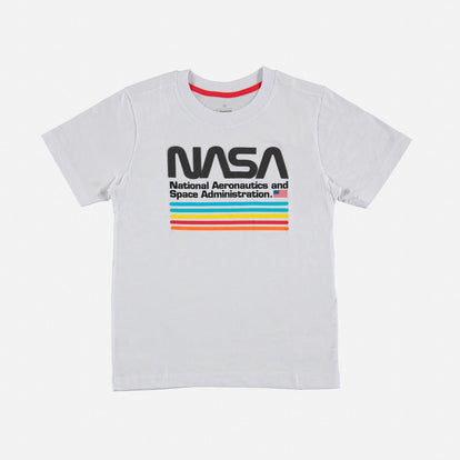 CAMISETA DE LA NASA MANGA CORTA BLANCO PARA NIÑO