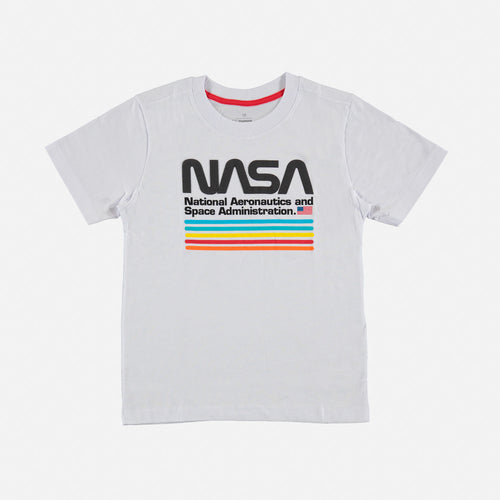 CAMISETA DE LA NASA MANGA CORTA BLANCO PARA NIÑO