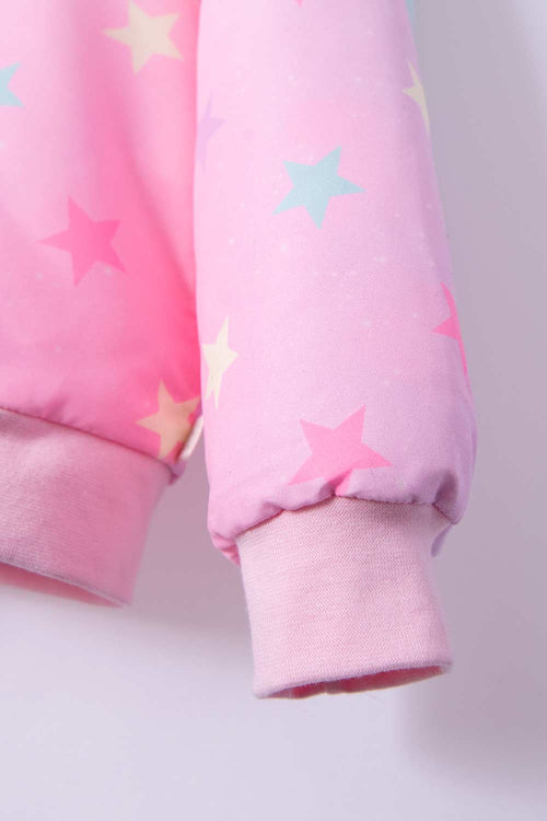 GIRLS' MULTICOLORED FLEECE ZIP-UP HOODIE