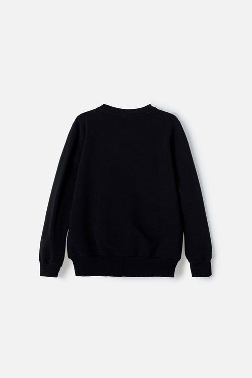 GIRL'S BLACK PRINTED SWEATSHIRT
