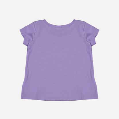 CAMISETA DE LITTLEMIC MANGA CORTA MORADA PARA NIÑA 2T A 5T
