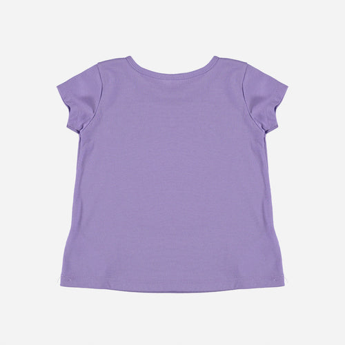 CAMISETA DE LITTLEMIC MANGA CORTA MORADA PARA NIÑA 2T A 5T