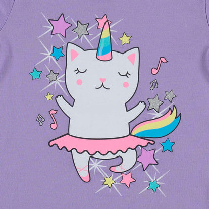 CAMISETA DE LITTLEMIC MANGA CORTA MORADA PARA NIÑA 2T A 5T