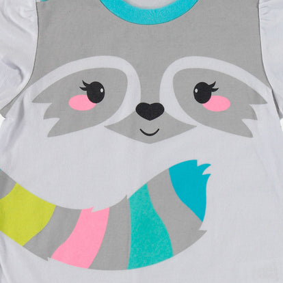 PIJAMA LITTLEMIC MANGA CORTA GRIS Y BLANCA PARA NIÑA 2T A 5T
