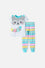 PIJAMA LITTLEMIC MANGA CORTA GRIS Y BLANCA PARA NIÑA 2T A 5T