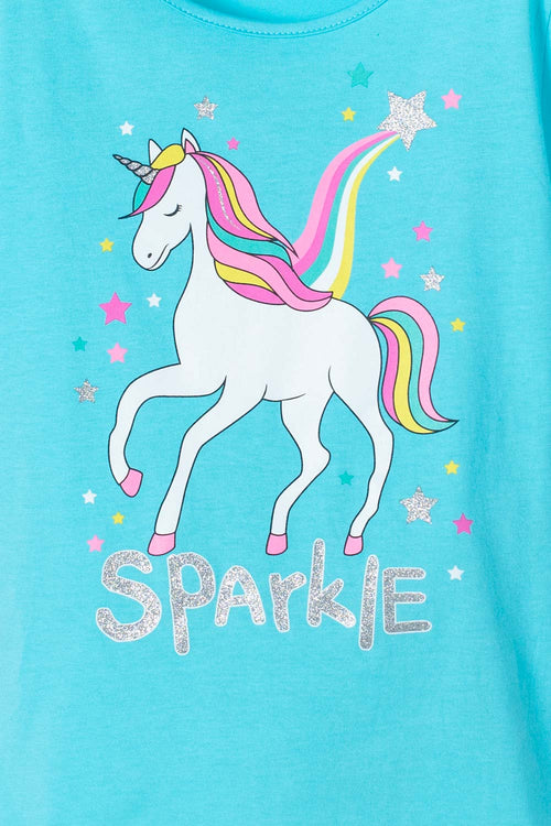 CAMISETA DE MIC MANGA CORTA AZUL PARA NIÑA