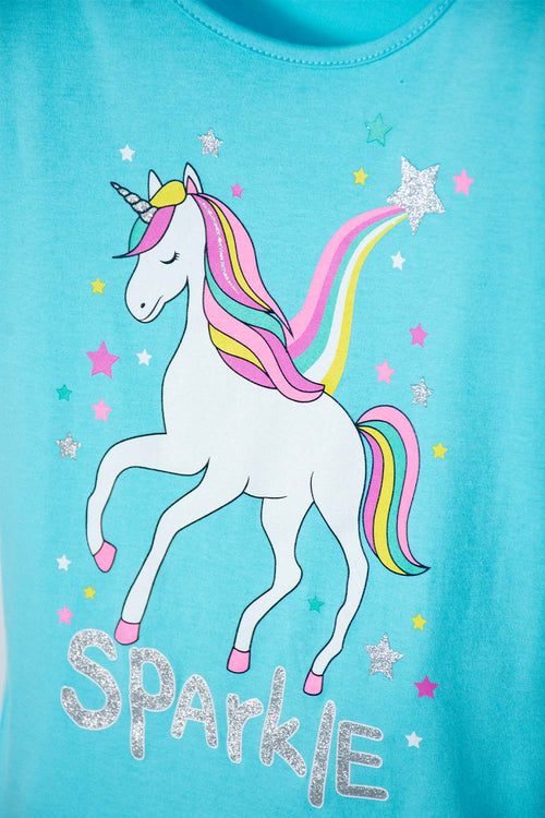 CAMISETA DE MIC MANGA CORTA AZUL PARA NIÑA