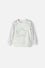 BUZO LITTLEMIC DE CUELLO REDONDO BLANCO Y GRIS PARA NIÑA 2T A 5T