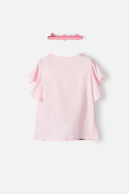 CAMISETA MIC ESTAMPADA ROSADA PARA NIÑA
