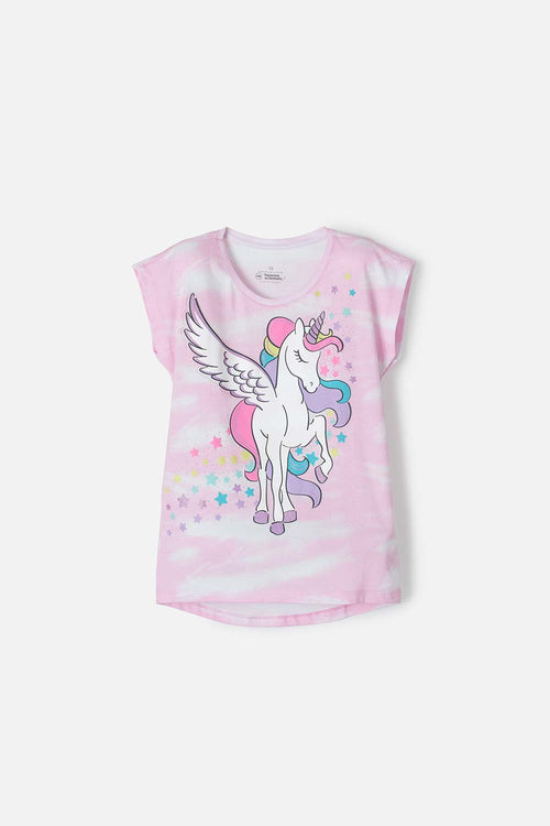 CAMISETA MIC ESTAMPADA ROSADA PARA NIÑA