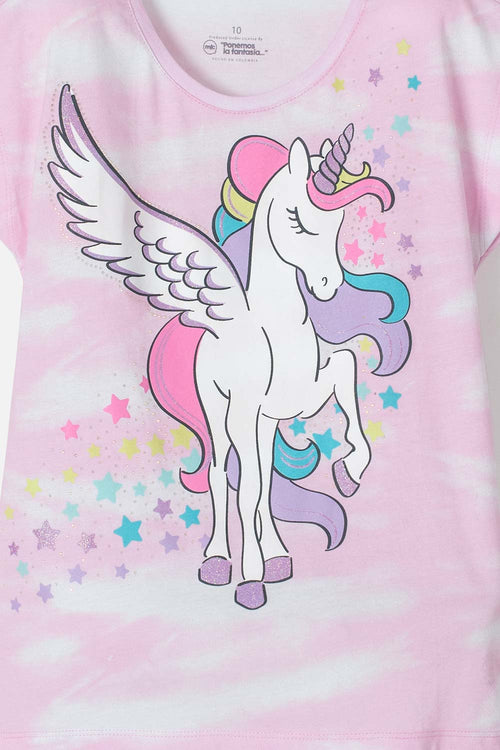 CAMISETA MIC ESTAMPADA ROSADA PARA NIÑA