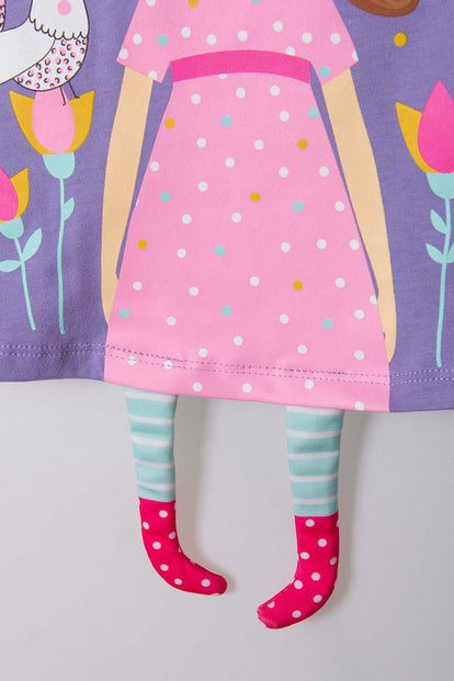CAMISETA DE NIÑA 2T A 5 T, MANGA CORTA  MORADA DE LITTLEMIC