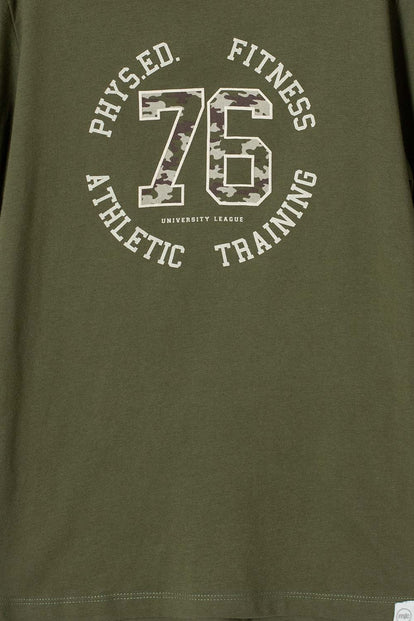 CAMISETA DE MIC MANGA CORTA VERDE MILITAR PARA NIÑO