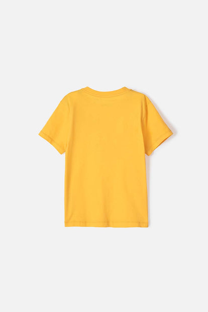 CAMISETA DE MIC MANGA CORTA MOSTAZA PARA NIÑO