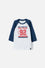 CAMISETA DE MIC MANGA 3/4 AZUL Y BLANCO PARA NIÑO