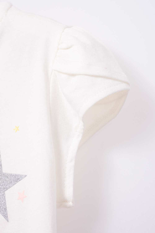GIRLS' IVORY SHORT SLEEVE MICROFIBER T-SHIRT