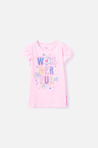 CAMISETA DE MIC MANGA CORTA ROSADA PARA NIÑA