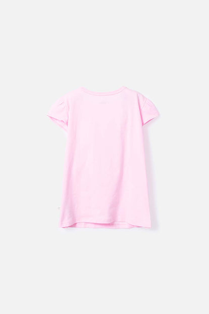 CAMISETA DE MIC MANGA CORTA ROSADA PARA NIÑA
