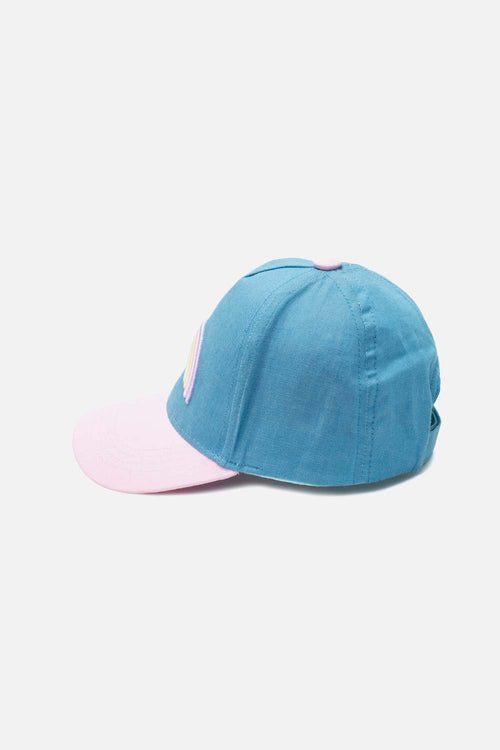 GIRL'S CAP, BLUE/PINK BY LITTLEMIC