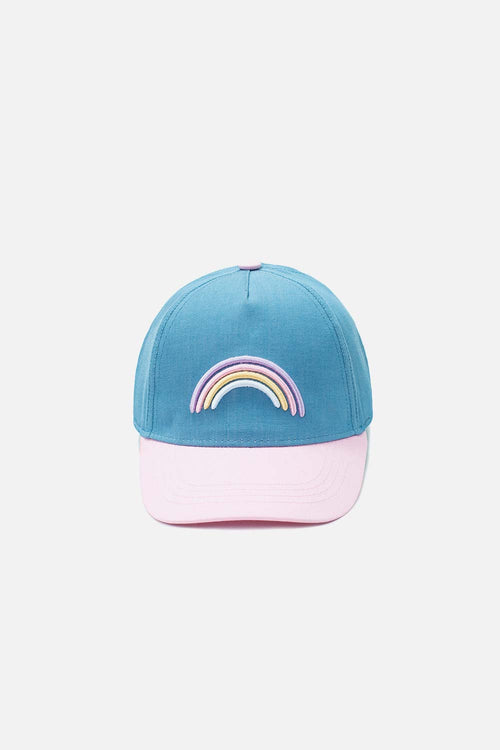GIRL'S CAP, BLUE/PINK BY LITTLEMIC