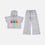 CONJUNTO DE NIÑA, TIE DYE GRIS DE MIC