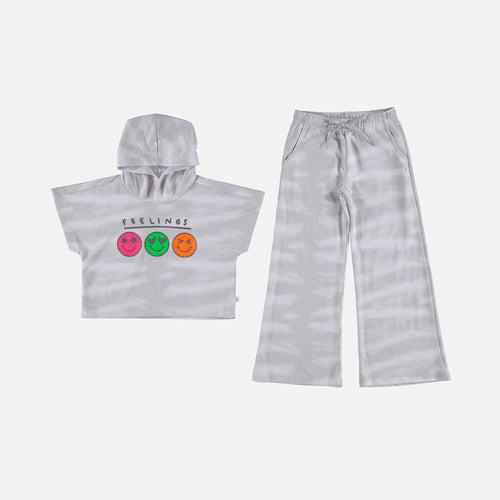 CONJUNTO DE NIÑA, TIE DYE GRIS DE MIC