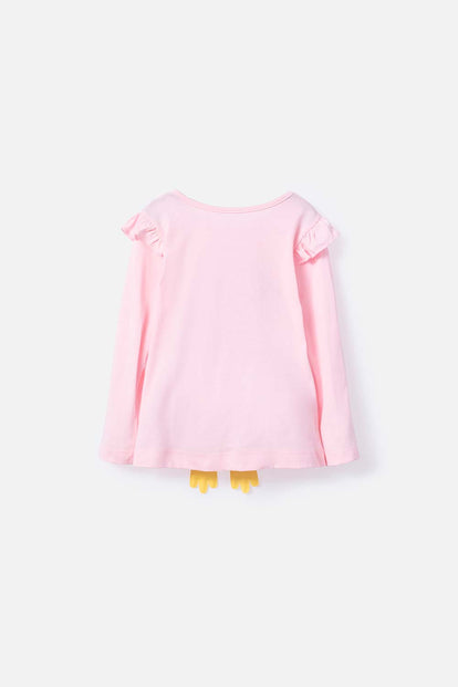 CAMISETA DE LITTLEMIC MANGA LARGA ROSADO PARA NIÑA 2T A 5T