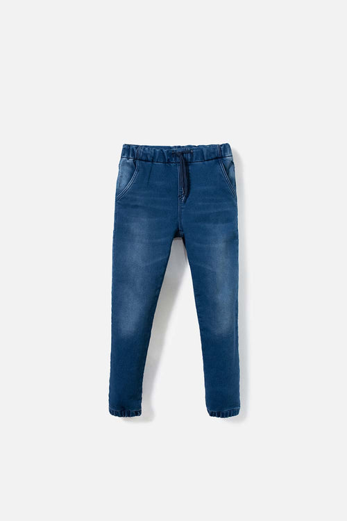 BOY'S TONIC DENIM JOGGERS WITH ADJUSTABLE DRAWSTRING