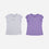 PACK X2 CAMISETAS DE NIÑA, MANGA CORTA MORADA/BLANCO DE MIC