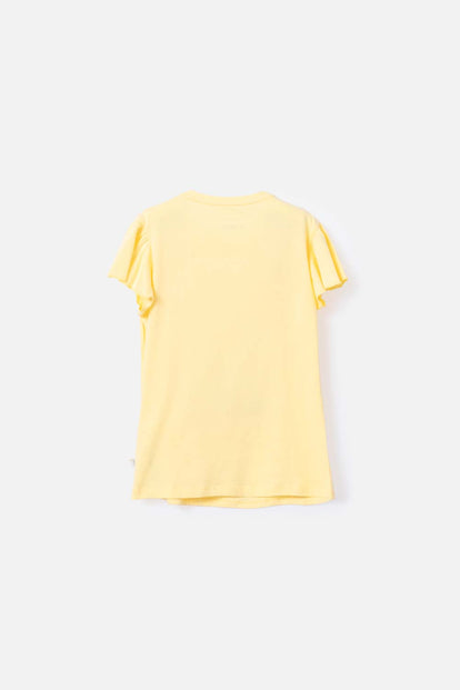CAMISETA DE MIC MANGA CORTA AMARILLA PARA NIÑA