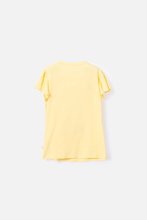CAMISETA DE MIC MANGA CORTA AMARILLA PARA NIÑA