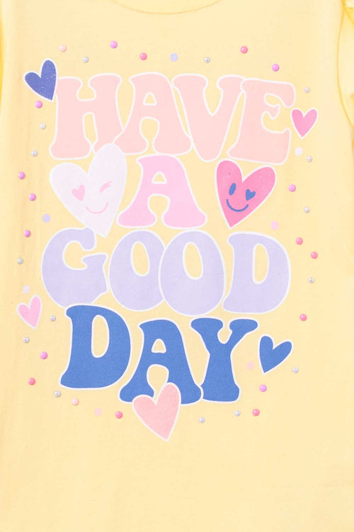 CAMISETA DE MIC MANGA CORTA AMARILLA PARA NIÑA