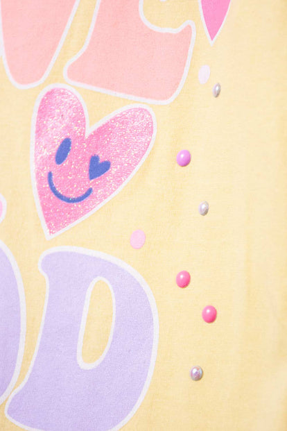 CAMISETA DE MIC MANGA CORTA AMARILLA PARA NIÑA