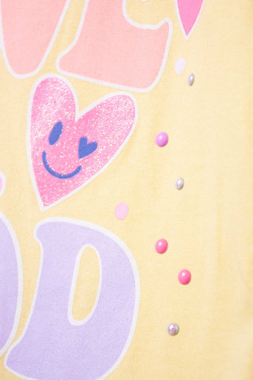 CAMISETA DE MIC MANGA CORTA AMARILLA PARA NIÑA