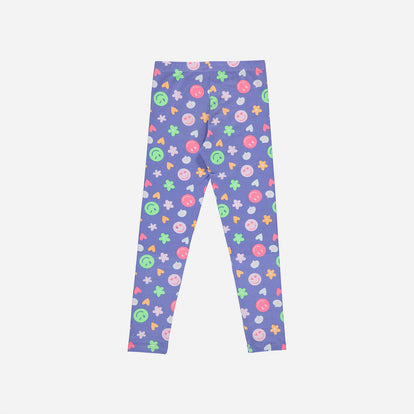 GIRL'S LEGGINGS, PURPLE MIC