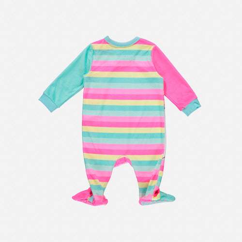 LITTLEMIC PINK AND GREEN PAJAMAS FOR BABY GIRL
