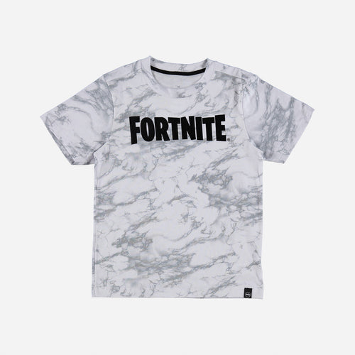 BOY'S SHORT SLEEVE WHITE AND GRAY VIDEO GAME T-SHIRT