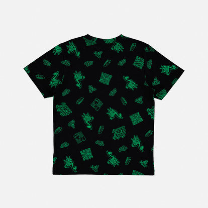 CAMISETA DE NIÑO, MANGA CORTA NEGRA/VERDE DE VIDEO JUEGOS